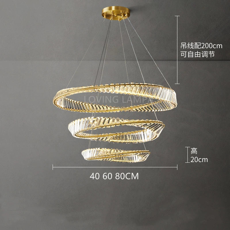 DecorBites™ Crystal Stainless Steel Ceiling Pendant Light for Luxurious Living