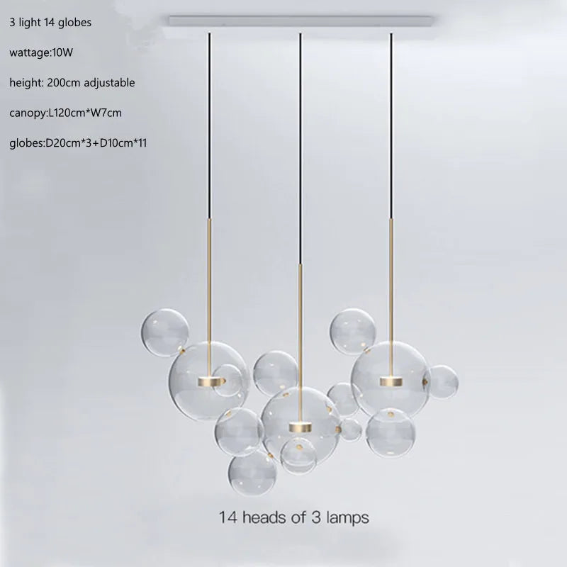 Decorbites™ Glas-Blase-Ball-LED-Kronleuchter Mickey-Licht für moderne Innenräume