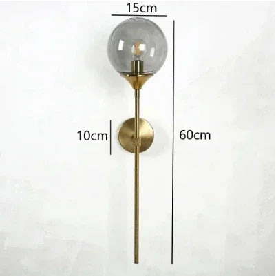 Decorbites™ Glasball-Wandlampen: Moderne nordische goldene Chrom-Beleuchtungskörper für Wohnzimmer, Küche
