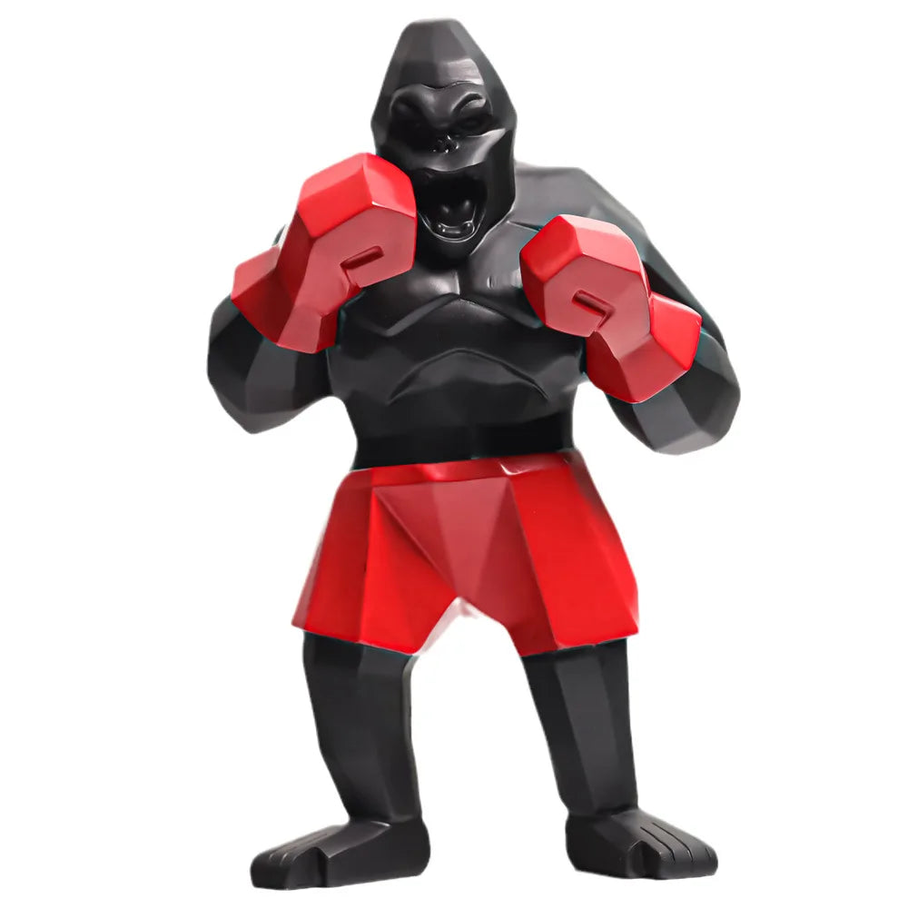 Decorbites™ King Kong Gorilla-Skulptur: Nordischer Boxer-Charakter-Figur als Schreibtisch-Dekoration und Handwerksgeschenk
