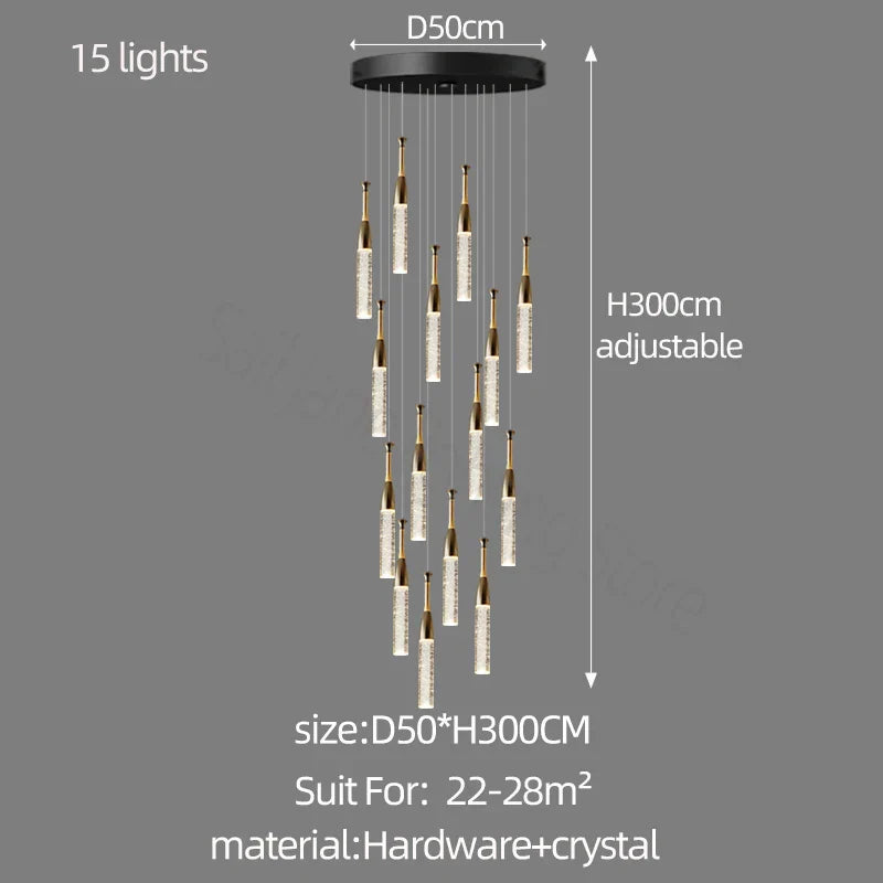 Decorbites™ Kristall-Leuchter: Moderner Luxus-Spiralen-Treppe Wohnzimmer- & Schlafzimmer-Beleuchtung