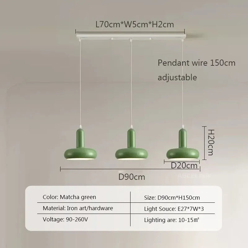 Decorbites™ Scheibenförmige LED-Hängeleuchte in Creme-Weiß-Grün für Schlafzimmer und Wohnzimmer