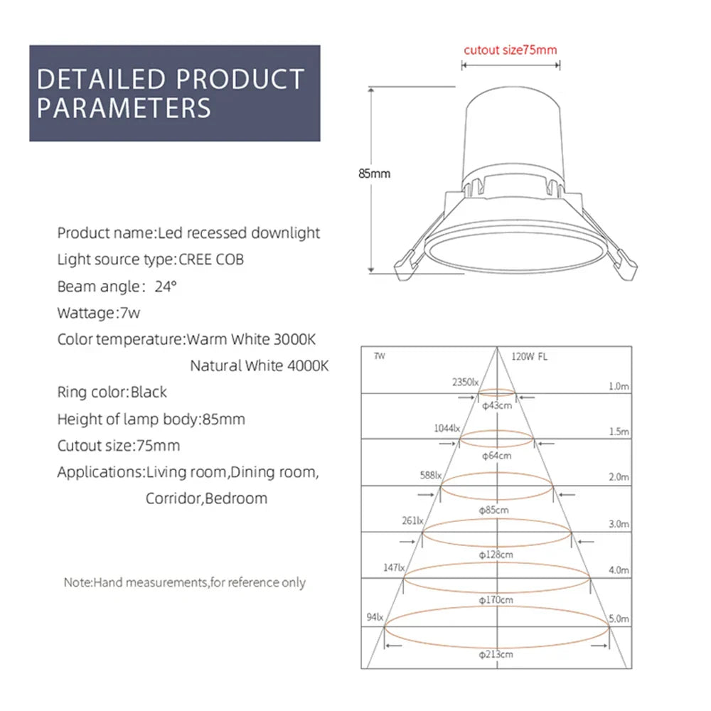 DecorBites™ LED 7W CRI97 Narrow Border Ceiling Light for Bedroom Living Room