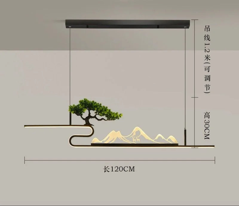 Decorbites™ Acryl-Berggipfel-Hängeleuchten für chinesisches Wohnzimmer, Arbeitszimmer, Zen-Restaurant