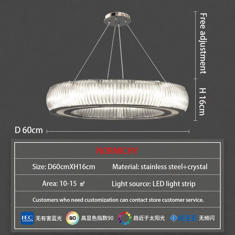 DecorBites™ Crystal LED Ceiling Pendant Chandelier for Modern Luxury Living Room Décor
