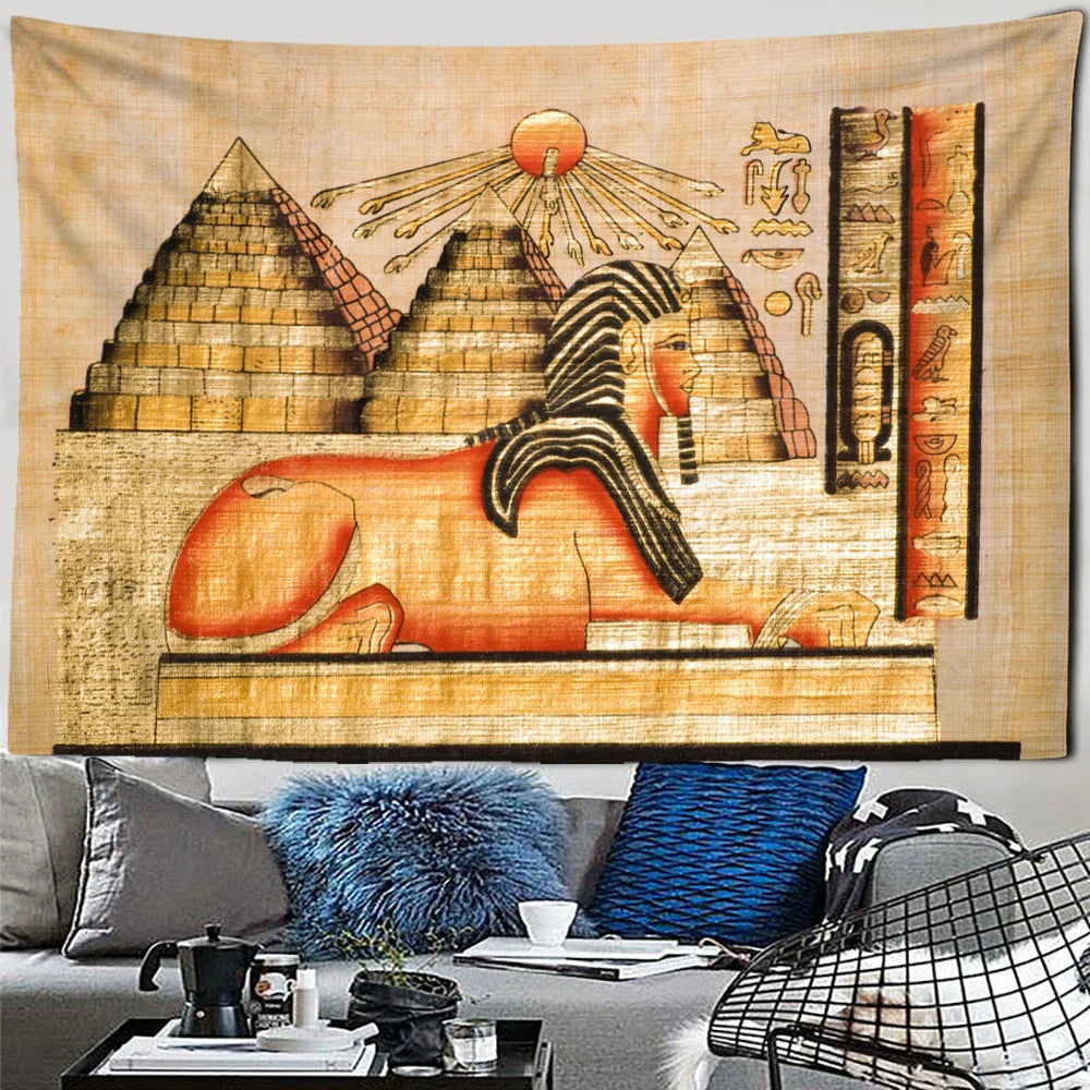 Decorbites™ Ägyptischer Pharao-Teppich Wandbehang – Boho-Hippie-Heimdekoration