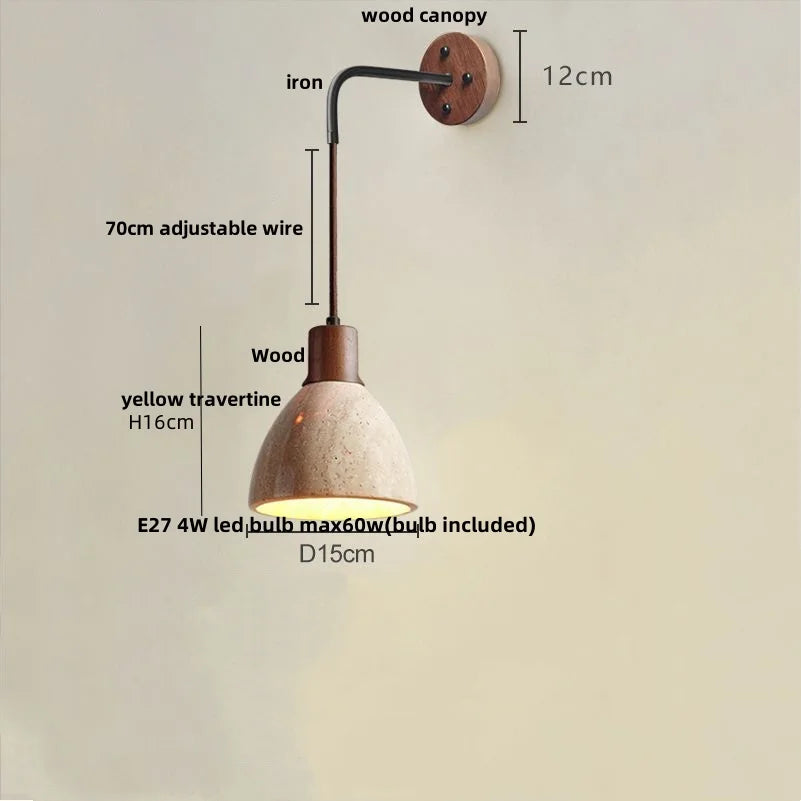Decorbites™ LED Gelbe Travertin-Stein-Wandlampe – Nordisch Moderne Treppenbeleuchtung