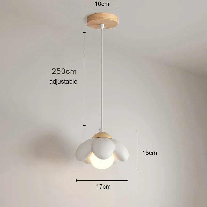 DecorBites™ Cream Flower Pendant Light: Modern Nordic Styling Chandelier for Bedroom & Living Room