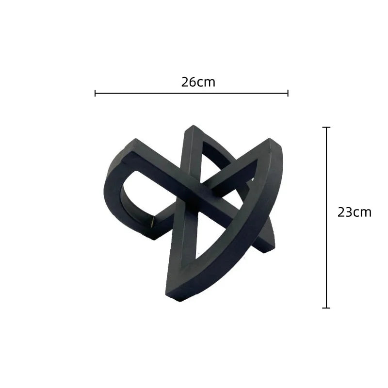 Decorbites™ Geometrisches ausgehöhlteres schwarzes Ornament Abstrakte Heimdekoration Handwerkskunst