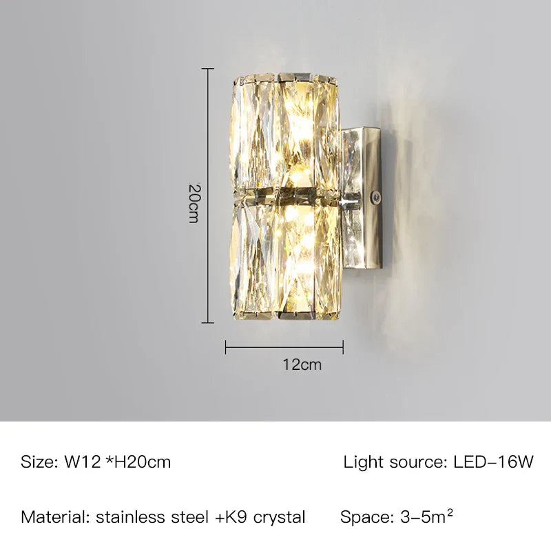 Decorbites™ Kristall-Wandleuchte: Nordisches LED-Luxusdesign, Kunstgold/Chrom für Wohnzimmer, Schlafzimmer