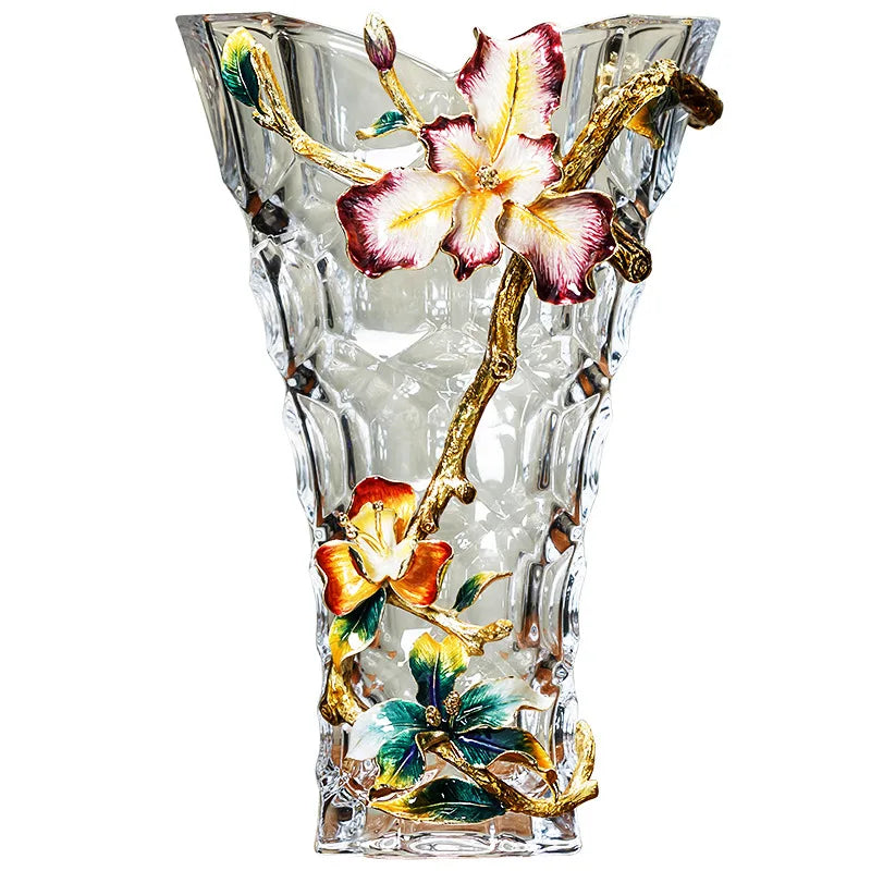 Decorbites™ Kristallglas-Vase: Moderne Leichtluxus-Emaille-Dekoration für das Wohnzimmer