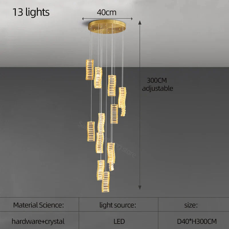 Decorbites™ Deluxe Kristall-Spiral-Slinglights für Hotel-Lobby und Esszimmer-Dekoration