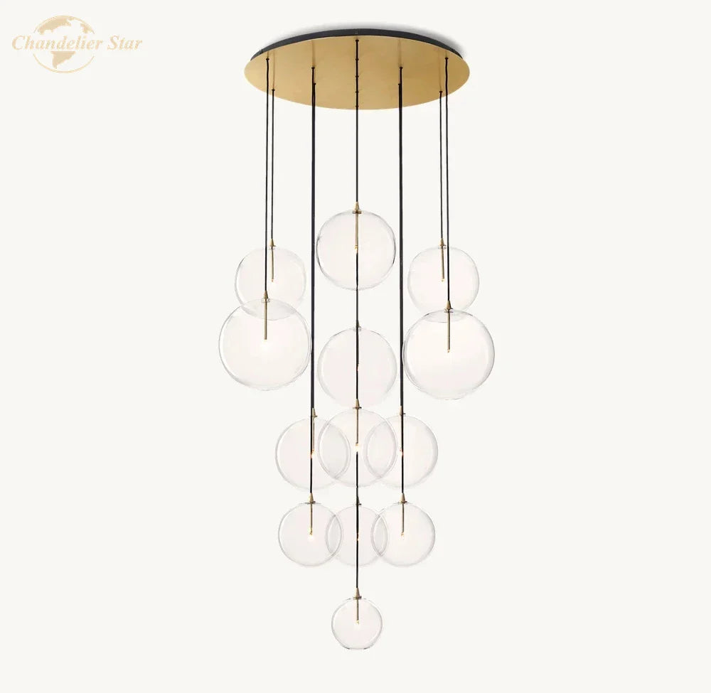 Decorbites™ Klare Glasgloben-Cluster-Kronleuchter Pendelleuchten für Wohnzimmer und Treppenhaus