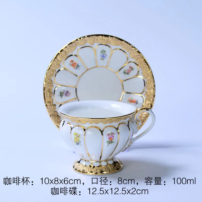 Decorbites™ Geprägtes Gold Bone China Teetassenservice-Set, Deutsches Design Trinkgeschirr