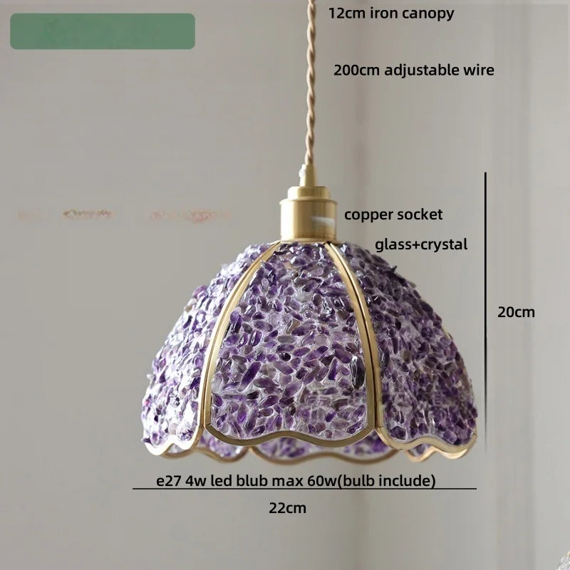 Decorbites™ Kupfer-Walnuss-LED-Pendantleuchte Kristallglas-Hängeleuchte