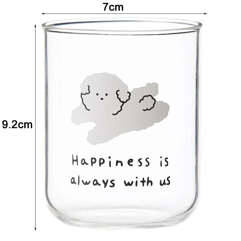Decorbites™ Süßer Hund Glasbecher: Hitzebeständiges Cartoon-Kaffee-Milch-Saft-Trinkglas