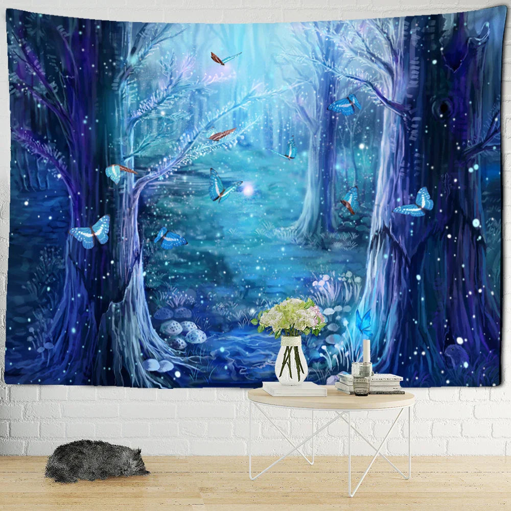 Decorbites™ Dinosaurier-Ära Gobelin Wandbehänge Abstrakte Kunst Tier Psychedelische Mysterium Tapiz