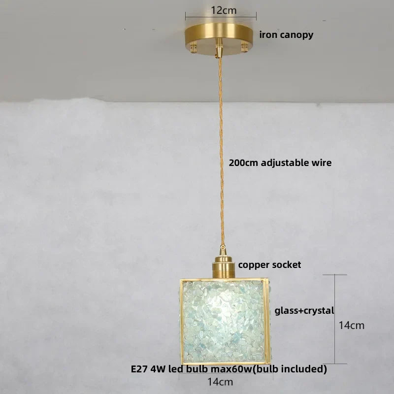 DecorBites™ Crystal Glass LED Pendant Lamp with Adjustable Copper Socket for Modern Luxury Décor