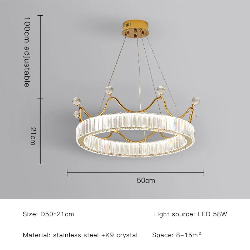 Decorbites™ Kristall-Leuchter: Nordischer LED-Luxus-Runder-Kronen-Blüten-Design für das Mädchenzimmer