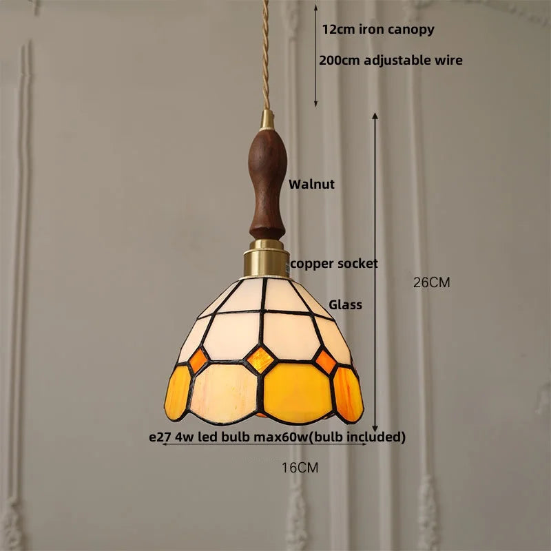 Decorbites™ Glas-LED-Hängeleuchte im Tiffany-Stil, handgenäht, für Esszimmerbeleuchtung