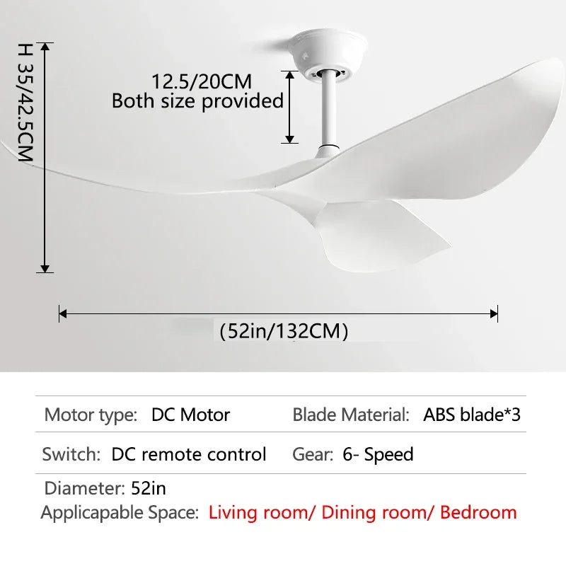 Decorbites™ 52" Moderner DC-Deckenventilator mit Fernbedienung für Wohnzimmer, Restaurant, Büro