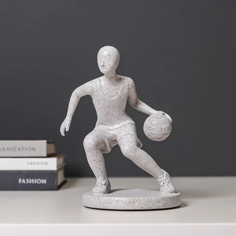 DecorBites™ Abstract Sports Player Sculpture Set Grey/White Figurines Home Decor