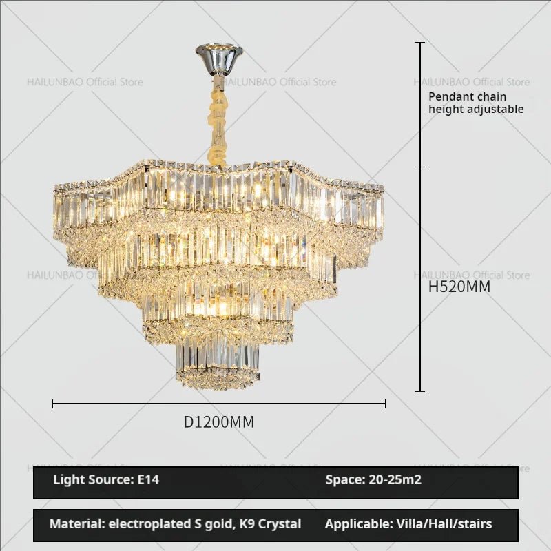 DecorBites™ Light Crystal Chandelier: European Style for Living, Dining & Study Rooms