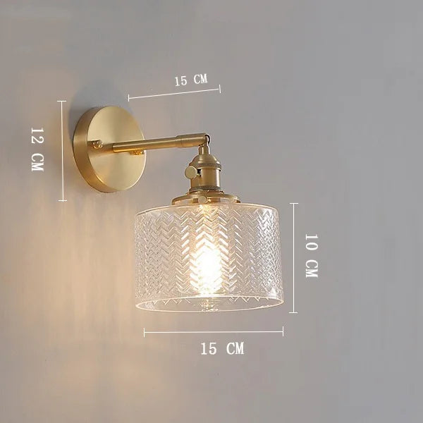 Decorbites™ Klar-Glas-LED-Wandlampe mit Kupfer-Zugschalter Moderne Wandlampe