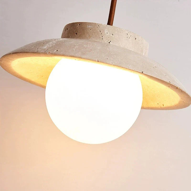 DecorBites™ Cream Stone Chandelier Pendant Lamp - Nordic Style Bedroom Hanging Light