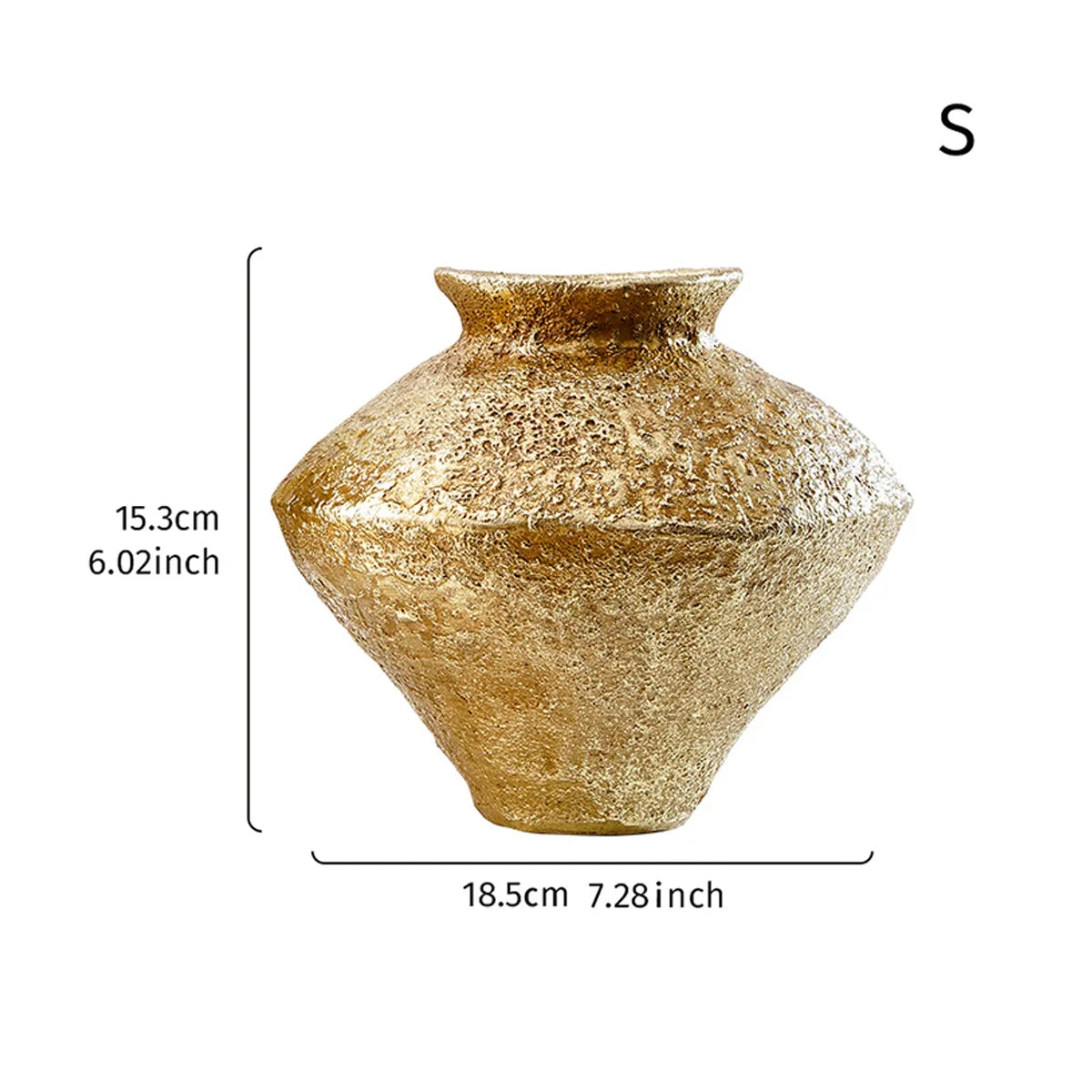 Decorbites™ Goldene Vase Harz-Handwerk Blumenarrangement Heimdekoration Bouquet-Akzent