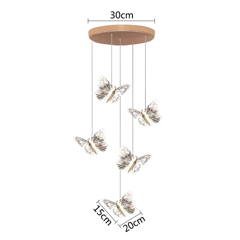DecorBites™ Crystal Butterfly Pendant Lamps LED Lighting for Home Decor and Luxury Ambiance