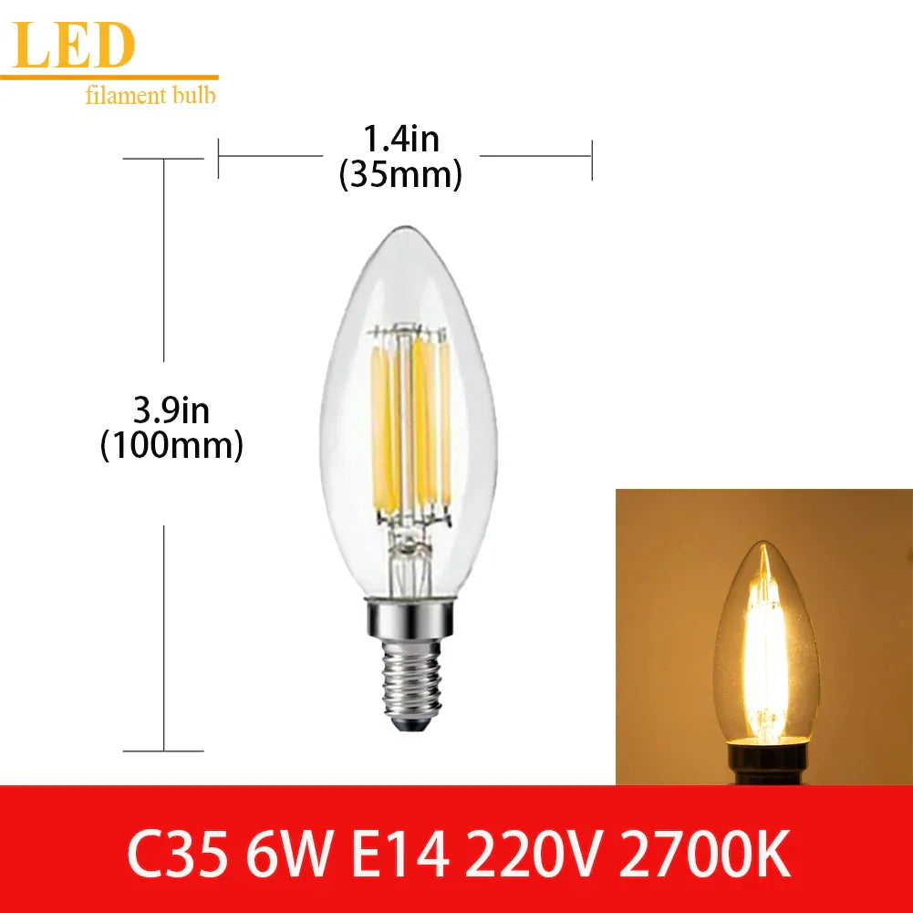 Decorbites™ LED-Filamentlampe Klarer Glas T16 A19 ST64 Dimmbare Vintage-Lampe