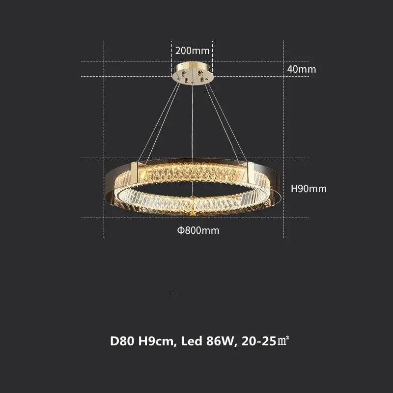 DecorBites™ Elegant Crystal LED Dimmable Ceiling Lamp Glass Luminarias Lighting