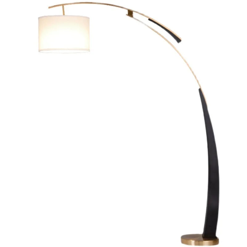 Decorbites™ verstellbare Metallstehlampe mit weißem Stoffschirm und langem Arm für das Wohnzimmer