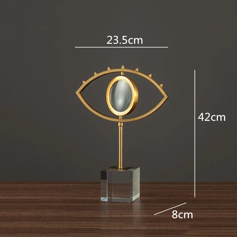 Decorbites™ Goldene Metall-Augen-Lupe mit Kristallglas-Basis - Moderne Heimdekoration