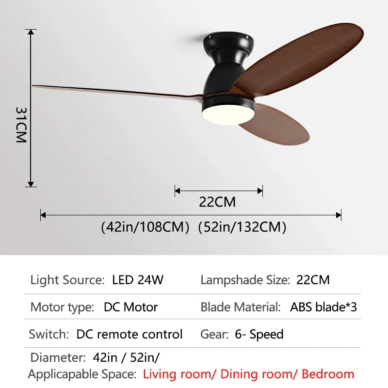 Decorbites™ LED-Deckenventilator mit Fernbedienung – Amerikanisches modernes Design – Deckenleuchte-Ventilator