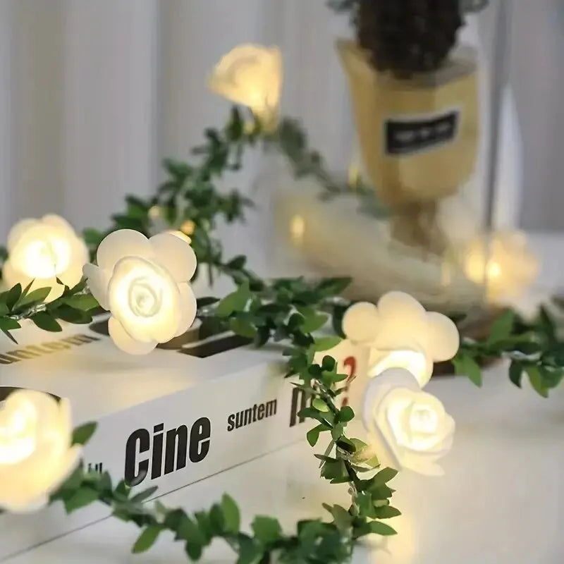 1PC 10 LED Rose Blume String Lichter Batterie Powered Blume Rose Nacht Lampe Für Hochzeit Valentinstag Party Girlande Dekoration