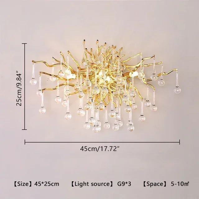 Decorbites™ Kristall-LED-Wohnzimmer-Kronleuchter, moderner Luxus-Wassertropfen-Pendant-Lampe