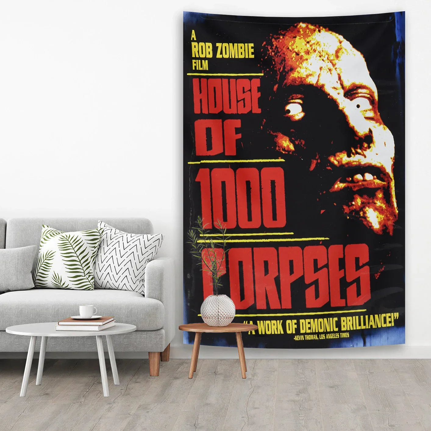 Decorbites™ Horror-Film-Gobelin Halloween-Vorhänge – Psychedelische Heimdekoration Wand-Leinwand