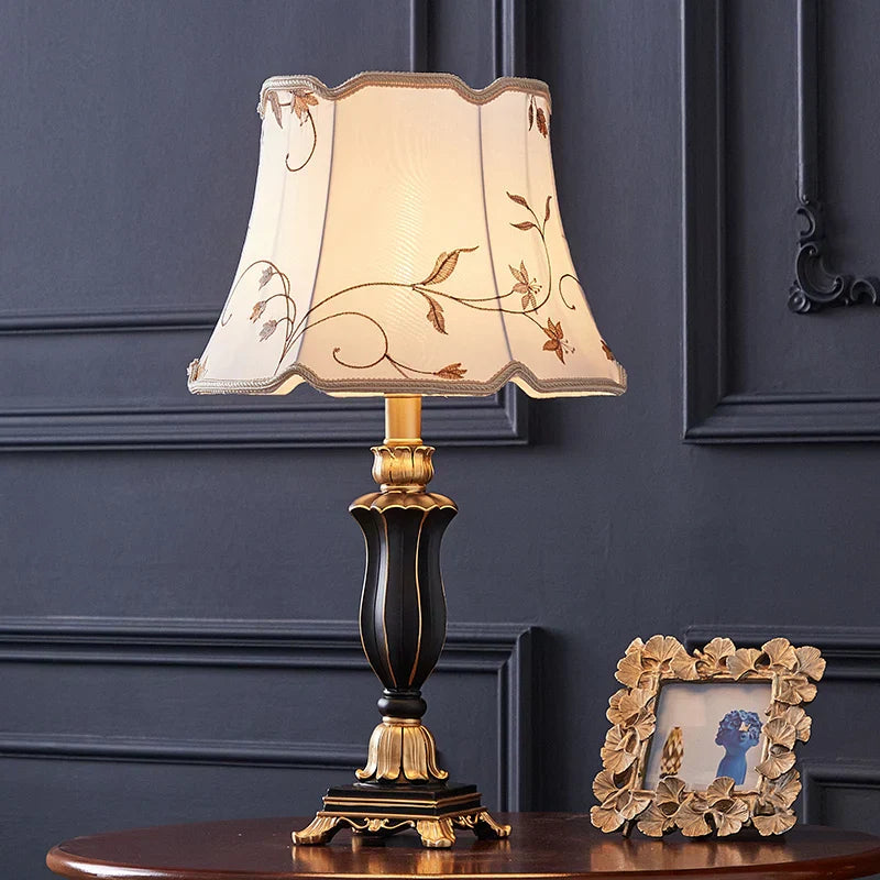 DecorBites™ Country Pastoral Desk Lamp Retro Style for Bedroom and Living Room Decor.