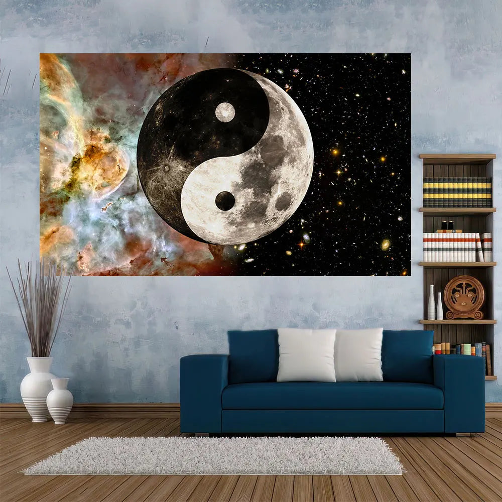 Decorbites™ Kosmisches Yin-Yang-Mandalas-Teppich Wanddekoration für Schlafzimmer und Wohnzimmer