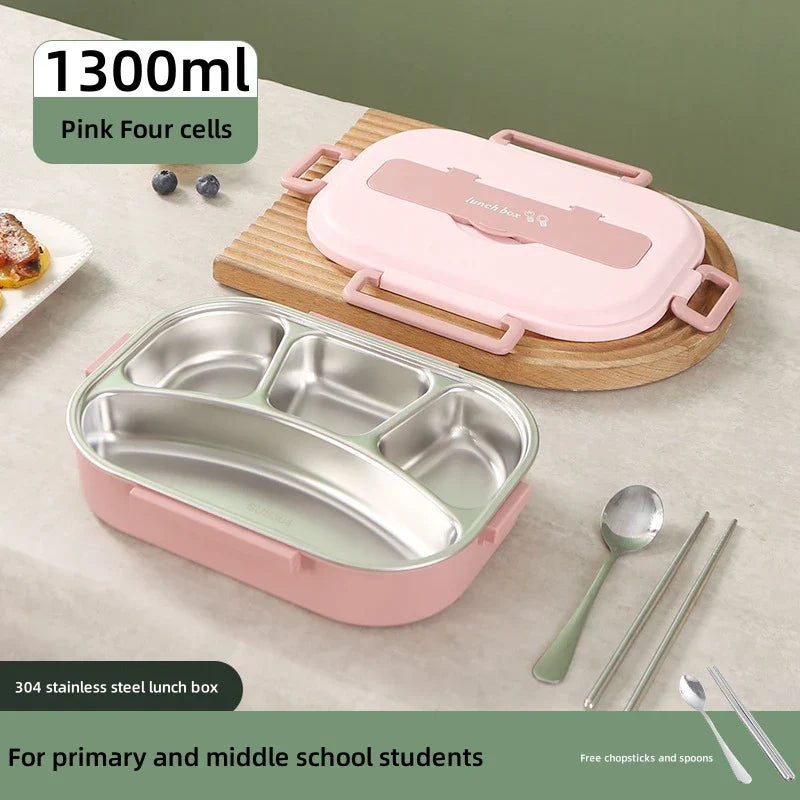 Decorbites™ Isolierter Bento-Mahlzeitbox-Set mit Besteck, tragbare Lebensmittelaufbewahrung
