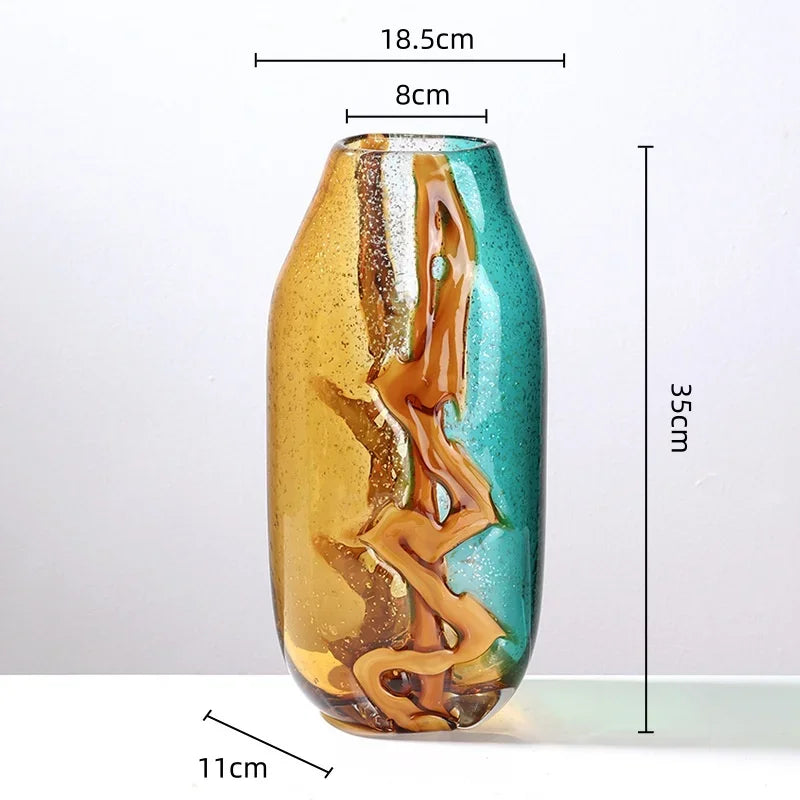 DecorBites™ Abstract Ripple Glass Vase - Home Decor Hydroponic Flower Vase
