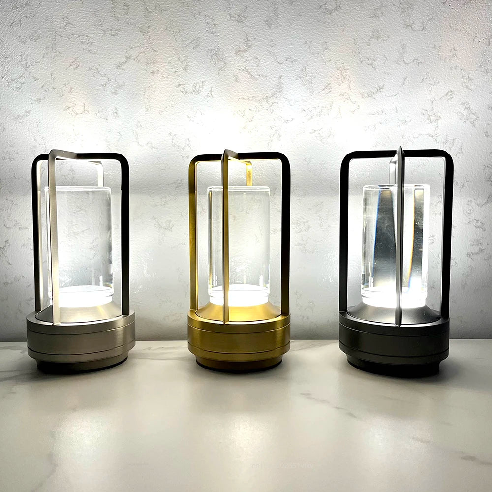 LED kristall tisch lampe Kunststoff Wiederaufladbare touch nacht lampe Schlafzimmer Nachttisch lampe Restaurant dekorative lampe