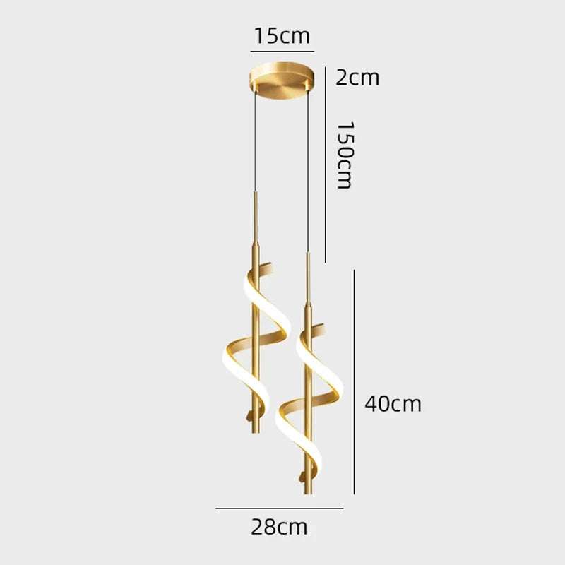 Modern Copper Pendant Light in Black and Gold