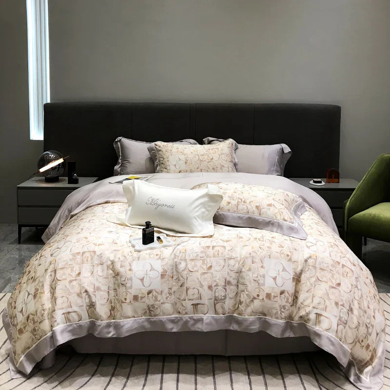 Decorbites™ Eukalyptus-Lyocell-Blumenbettwäsche-Set mit Laken und Kissenbezügen