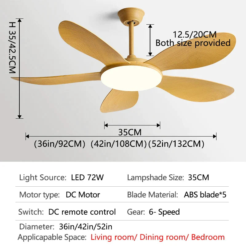 Decorbites™ Schwarzer DC-Deckenventilator mit Licht Starkwind Innenbereich Elektroventilator 2023