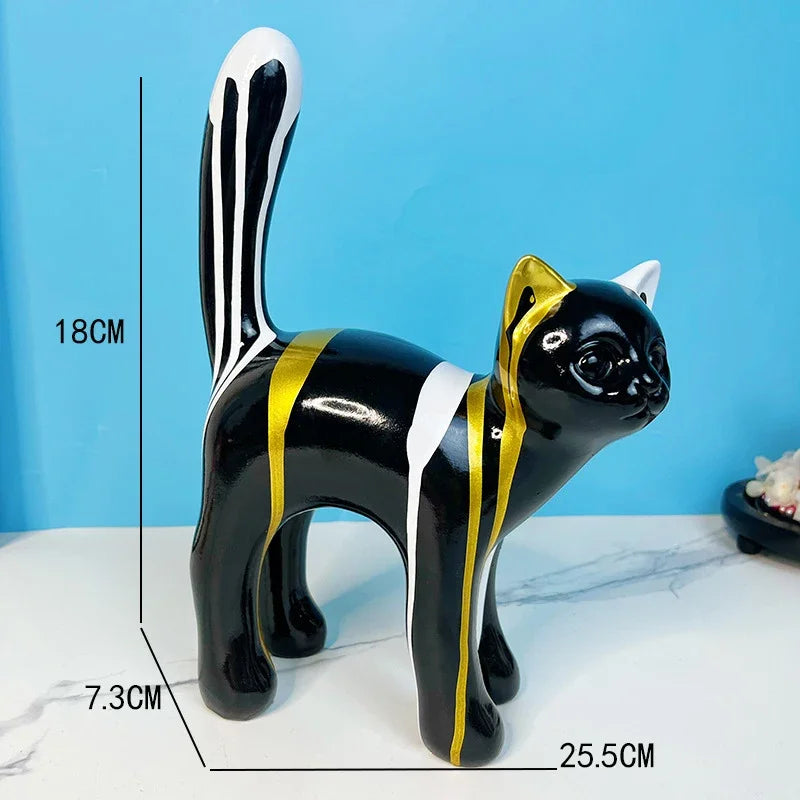 Decorbites™ Graffiti-Katenskulptur Schreibtisch-Aufbewahrungsstatue Abstrakte Kunst-Dekoration Ausstellungsstück