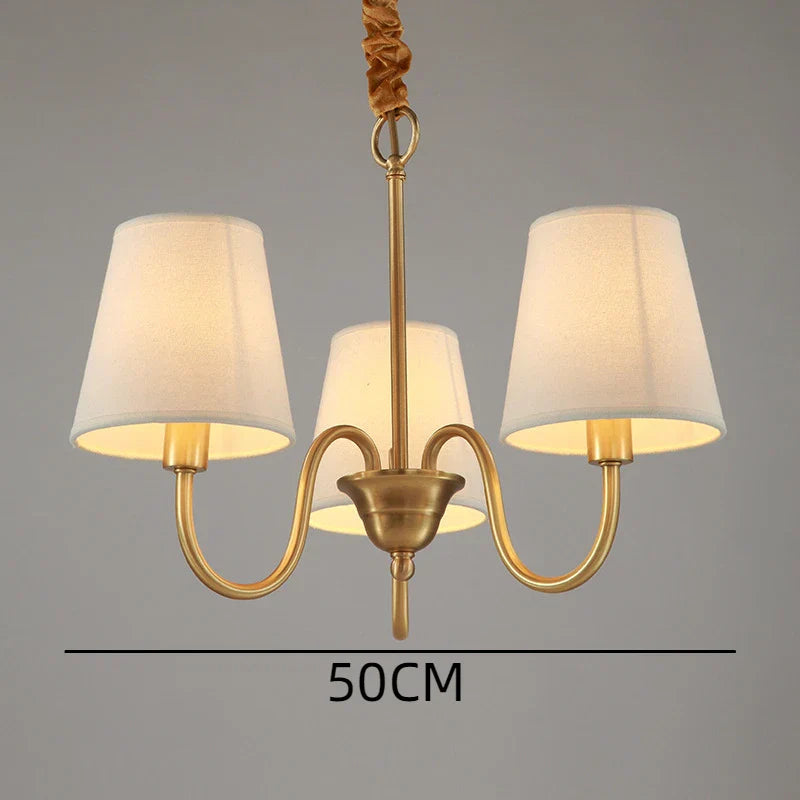 Decorbites™ Kupfer-Deckenleuchter mit Stofflampenschirm für Wohnzimmer und Schlafzimmer