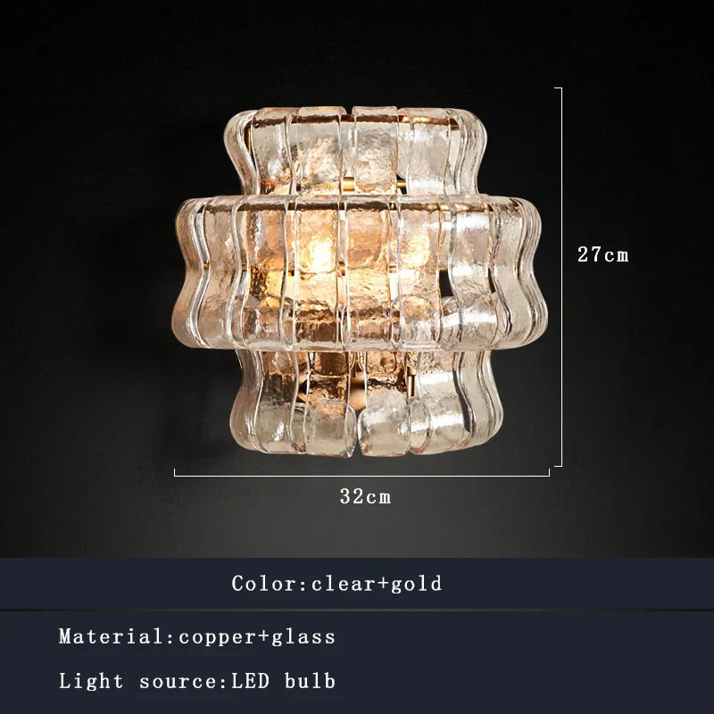 Decorbites™ Dunkelbraune Glas-Wandleuchter, LED-Dekoration für Wohnzimmer, Gang, Nachttisch